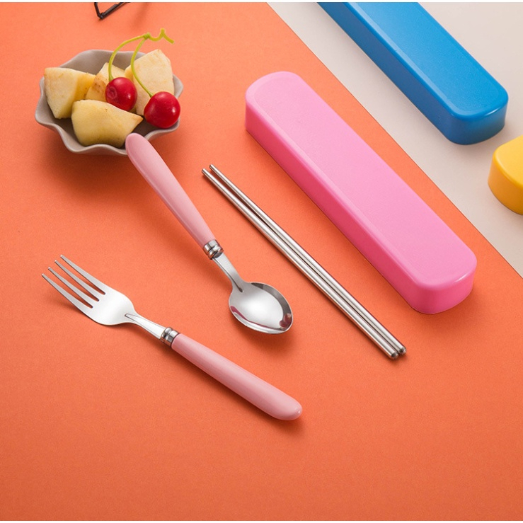 Sendok Traveling Set Stanless Steel Garpu Sumpit Travel Alat Makan Stainlees Souvenir | satu set ala