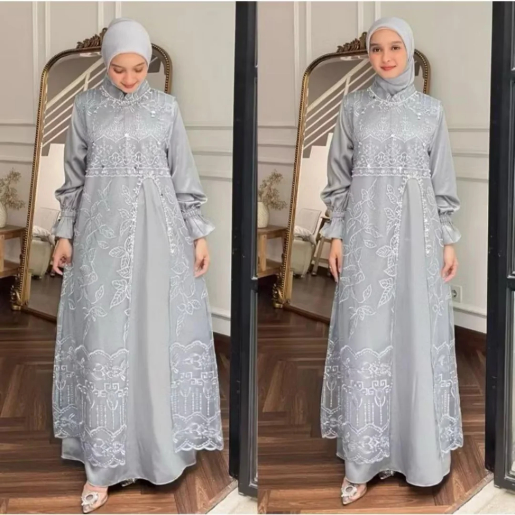 Gamis Maroon Terbaru 2025 Baju Gamis Pesta Mewah Elegan Kondangan MARSYA Dress Gamis Untuk Pesta Per