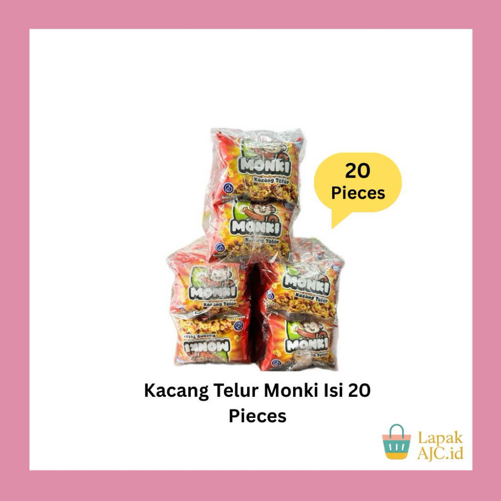 

Monki Kacang Telur Isi 20Pcs Cemilan Asin Gurih Jajanan