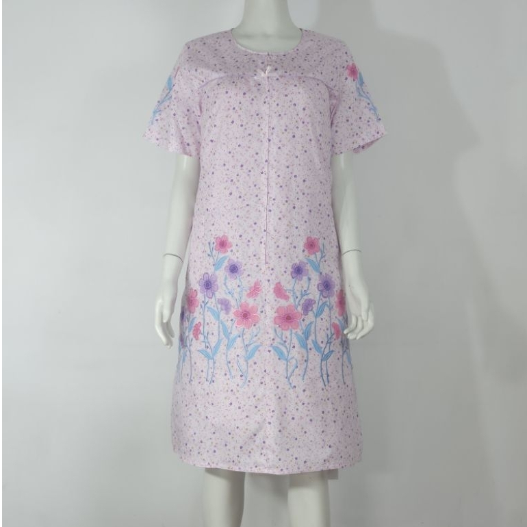 Daster Bordir Katun Jepang Premium Khas Malang Motif Bunga [ Baju Busui ] [ Baju Tidur Wanita ]