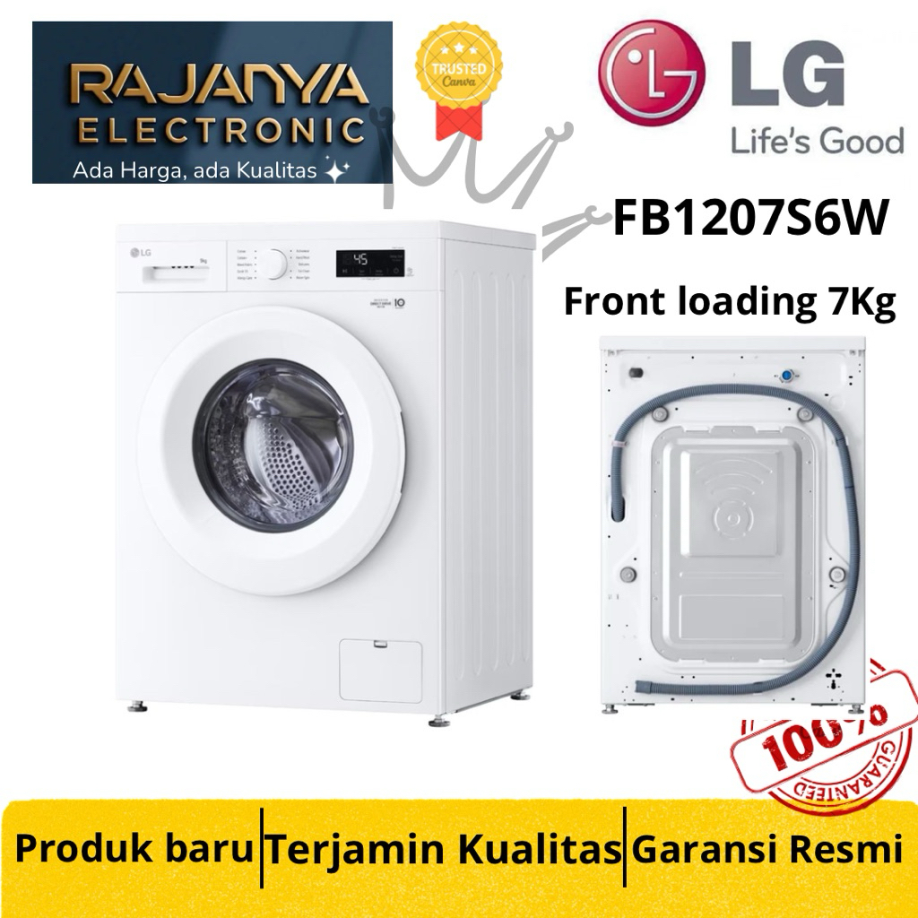 Front Loading Mesin Cuci LG FB1207S6W / FB1208S6Wl Front Loading Lg 7Kg/8kg l Mesin cuci bukaan depa