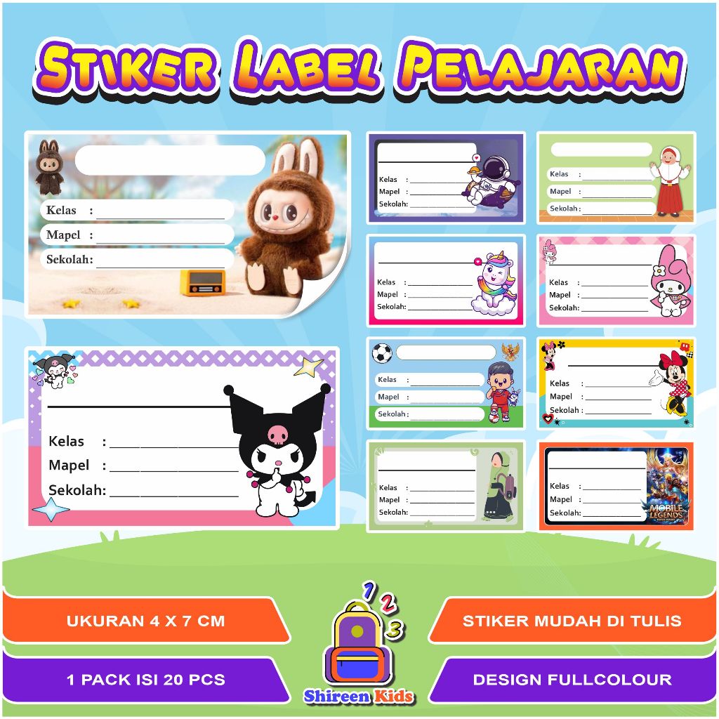 

STIKER LABEL PELAJARAN - STIKER MAPEL - MATA PELAJARAN SEKOLAH - 1 PACK ISI 20 PCS
