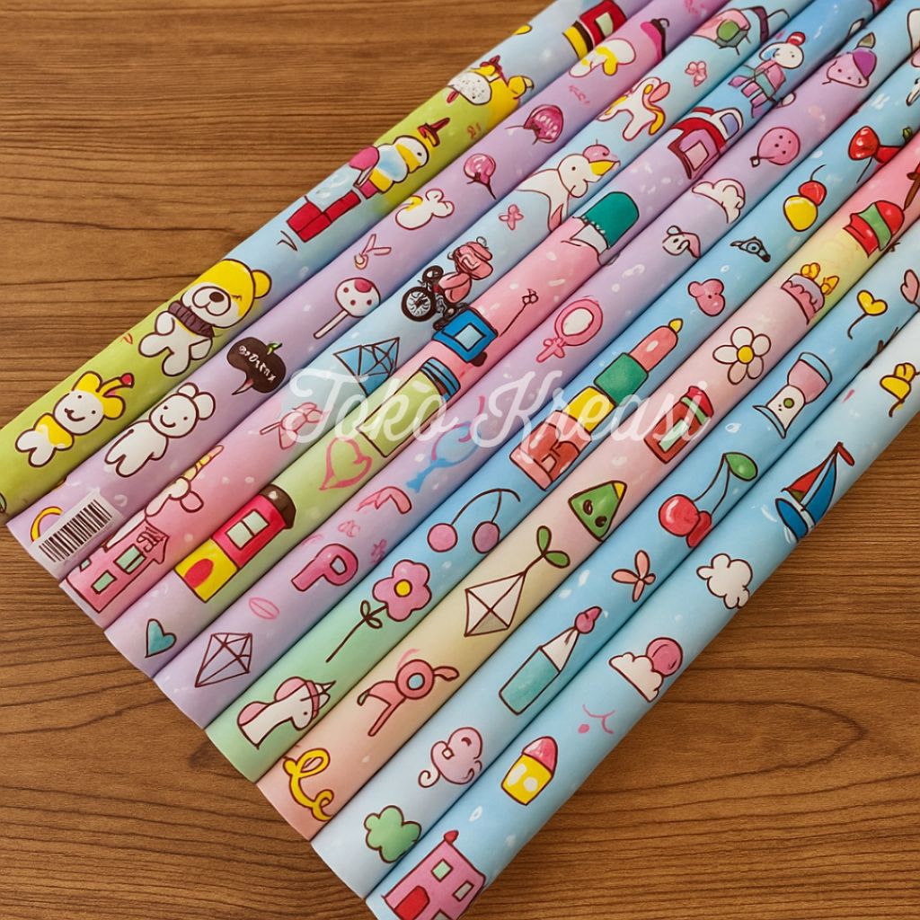 

(Per Lembar) Kertas Kado Aneka Motif lucu dan Unik