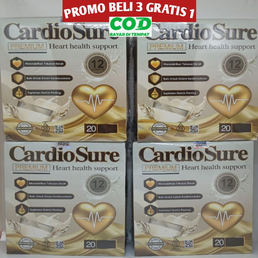 

( PAKET 3 BONUS 1 ) CARDIOSURE MILK SUSU OBAT HERBAL ATASI HIPERTENSI STROKE JANTUNG ASAM URAT KOLESTEROL