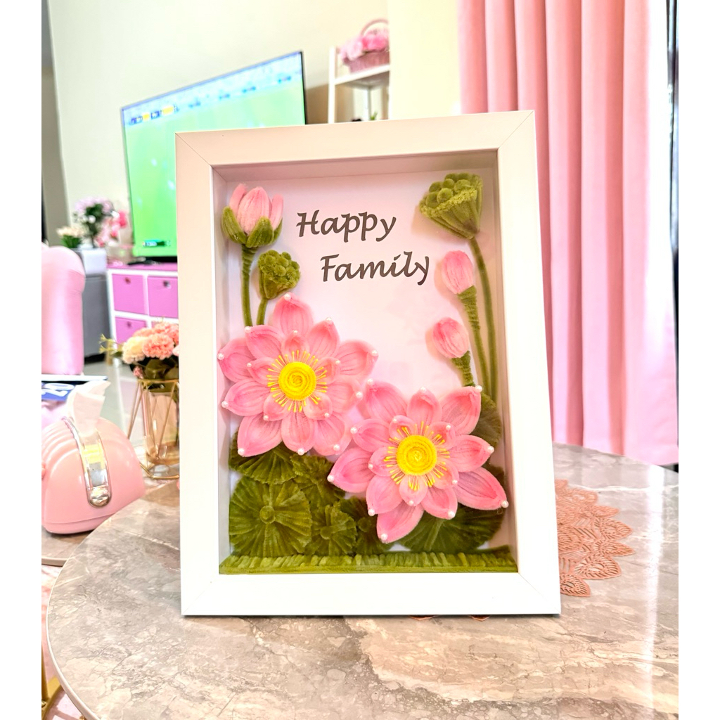 (PO) flower in frame | bunga dalam bingkai | flower box | Bunga kawat bulu | pipe cleaner flower | p