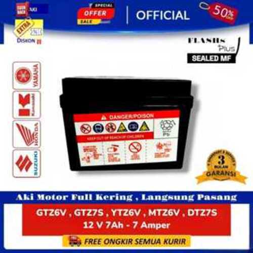 Aki Motor Baterai GTZ7S / GTZ6V / GTZ 7S / YTZ7S MTZ6VS Yamaha Fazzio