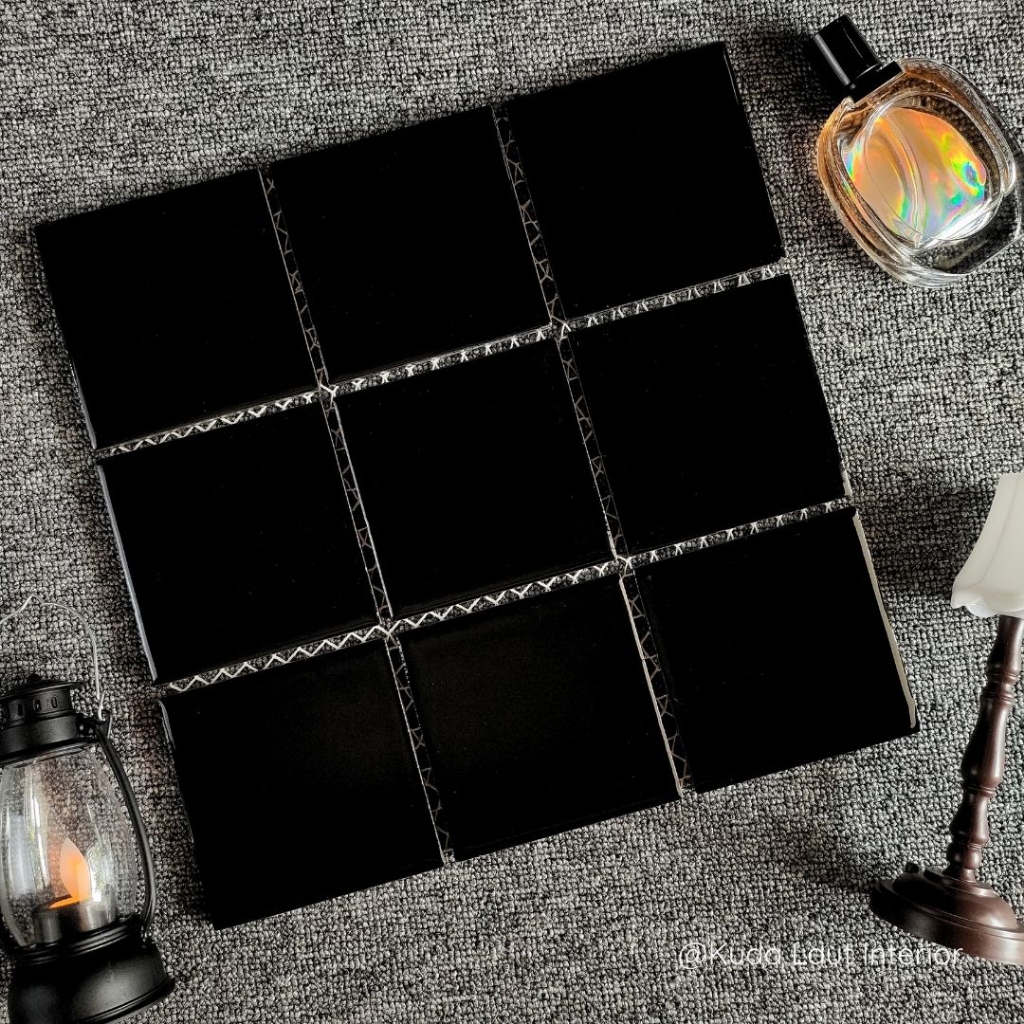 Keramik Mozaik Kuda Laut Mass GRANADA 2 Hitam Glossy - Keramik Mosaic Dinding Dapur / Kamar Mandi