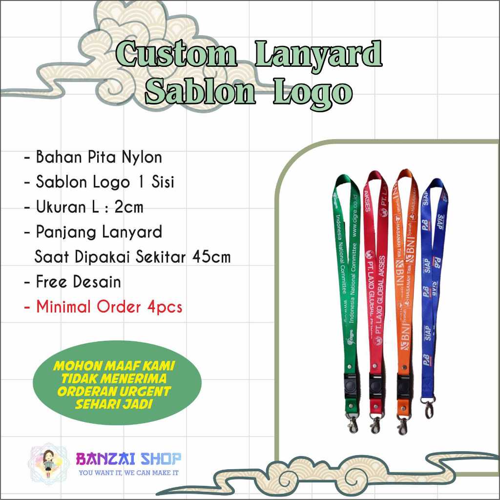 

Custom Lanyard Nylon Sablon Logo