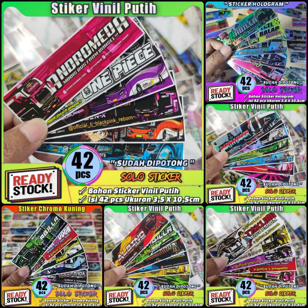 

Stiker Bus Panjang Bahan Vinyl Putih Sticker Bis Isi 42pc SUDAH DIPOTONG