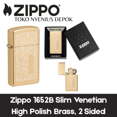 Zippo 1652B Slim Venetian High Polish Brass, 2-Sided