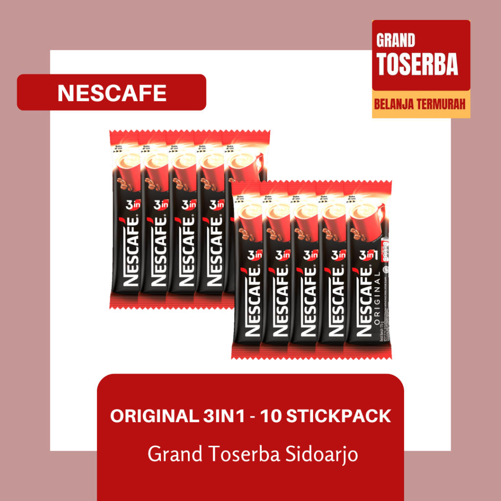 

NESCAFE ORIGINAL 3-IN-1 17.5g ISI 10 STICKPACK / KOPI INSTAN PRAKTIS