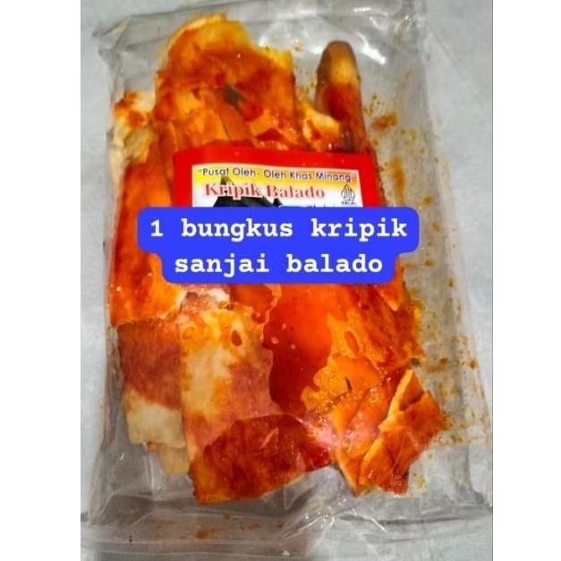 

1 bungkus kripik sanjai balado khas oleh2 minang
