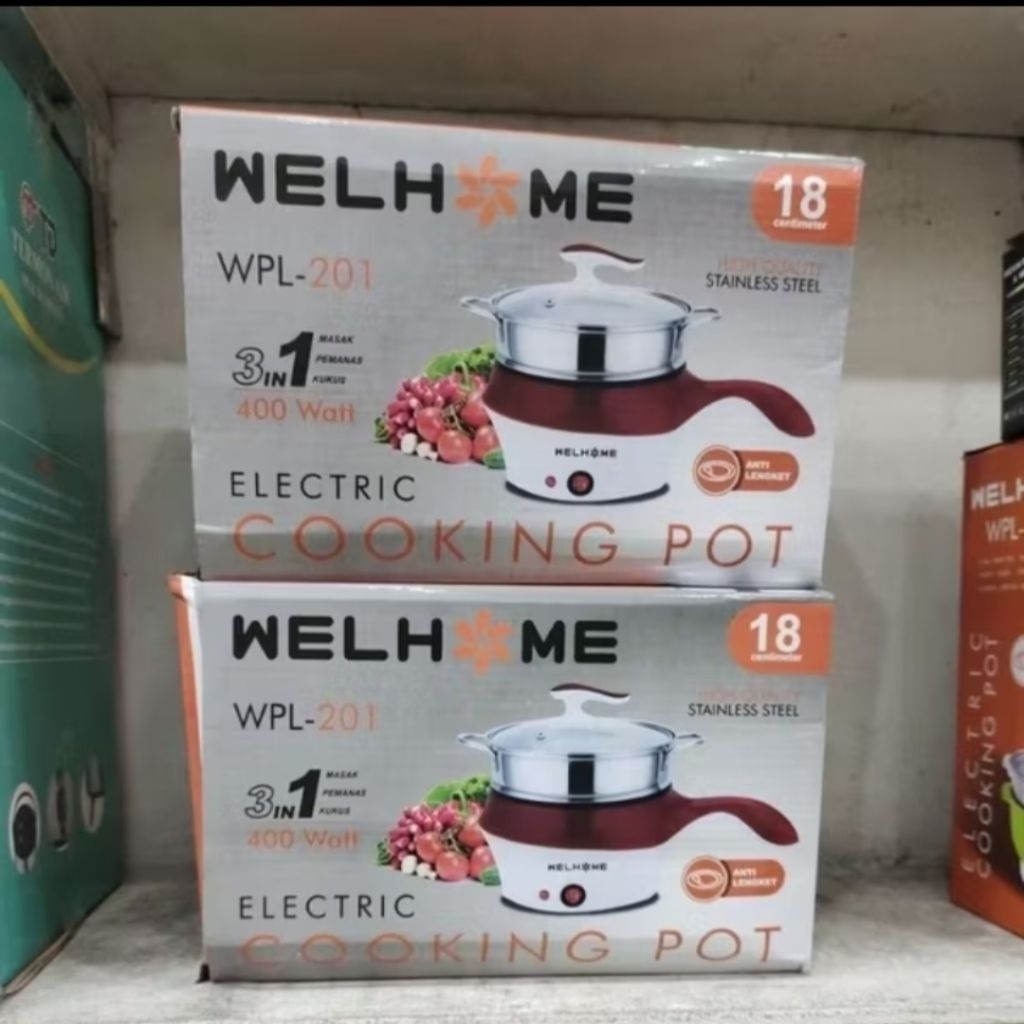 Welhome Panci Elektrik WPL-201 Cooking Pot Electric 3in1