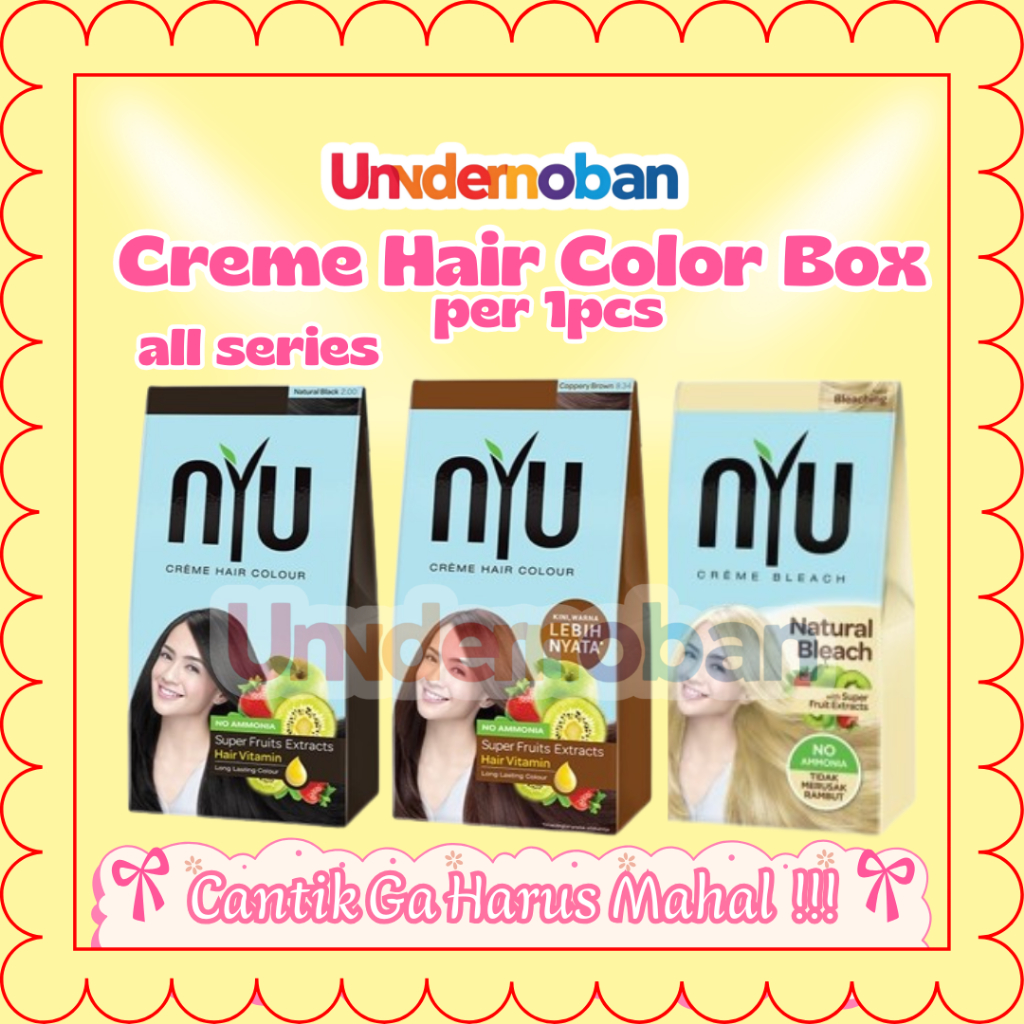 UNDERNOBAN  NYU Creme Hair Color BOX | Nyu Hair Color | HAIR COLOR NYU / pewarna rambut