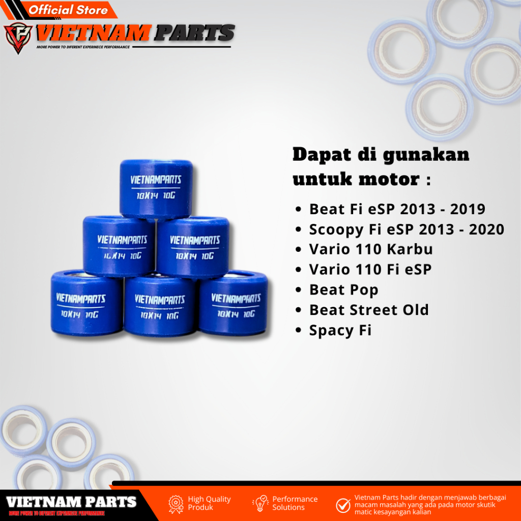 ROLLER BEAT FI ESP BIRU ROLLER VIETNAM PARTS ROLLER BEAT FI BEAT ESP VARIO 110 BEAT POP BEAT STREET