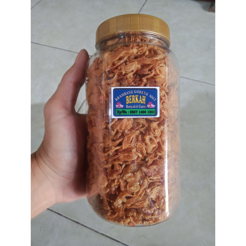 

Bawang Goreng Asli BERKAH Original SUPER PREMIUM kemasan toples -+ 200 gram Homemade