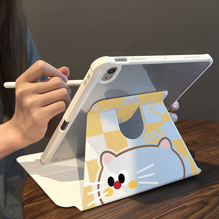 Cocok untuk ipad gen 10 tablet case pelindung lucu kreatif ipad air 5 rotasi ipad pro 11 inci 360° i