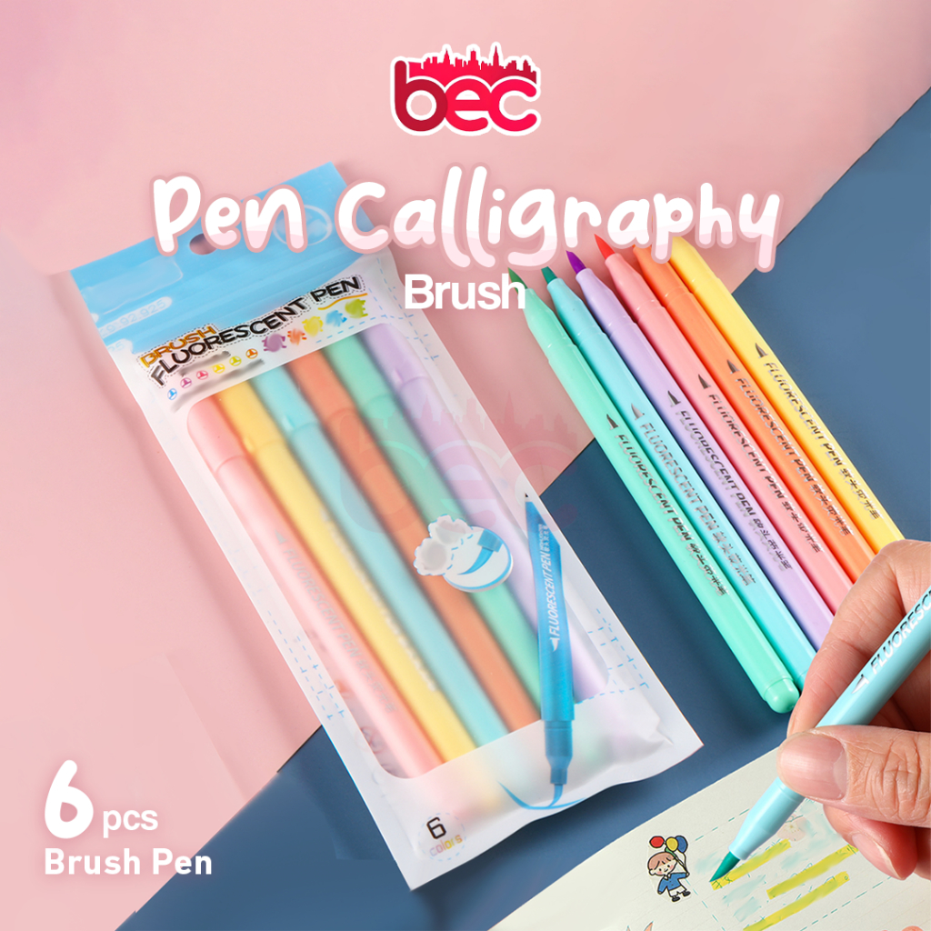 

[6pcs] Pen Calligraphy Brush - 6 Pcs | Brush Pen | Calligraphy Brush Lettering Aesthetic Pulpen