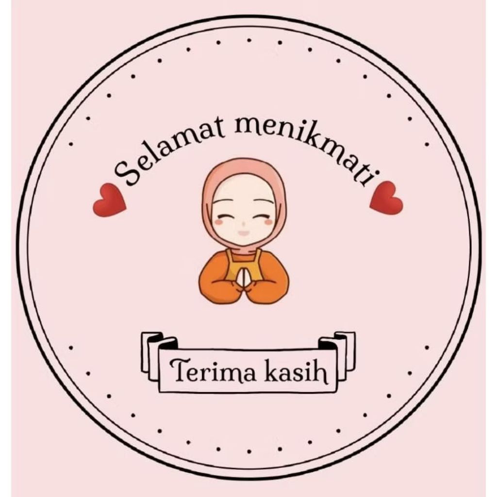 

60 pcs stiker Selamat menikmati pink uk 3.5
