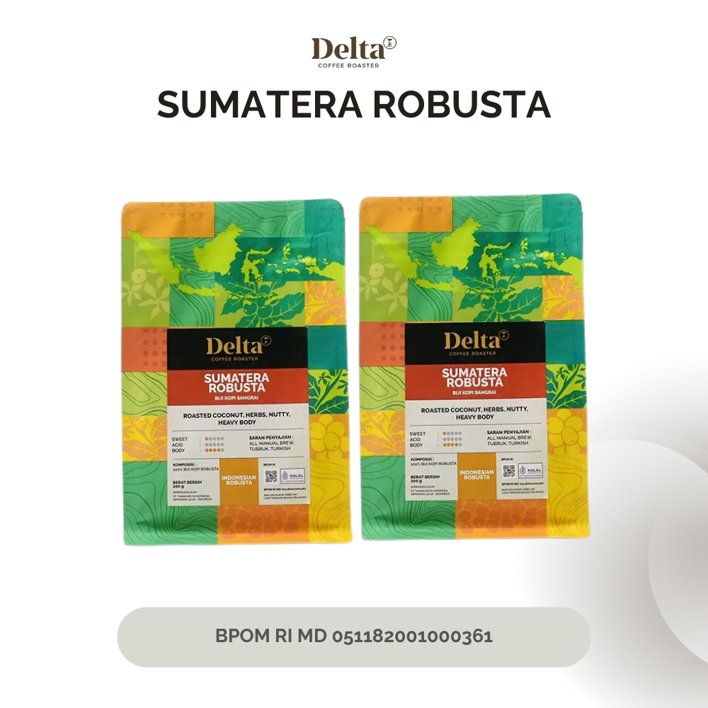 

DELTA COFFEE ROASTER - Kopi Robusta Sumatera - 2x200gr