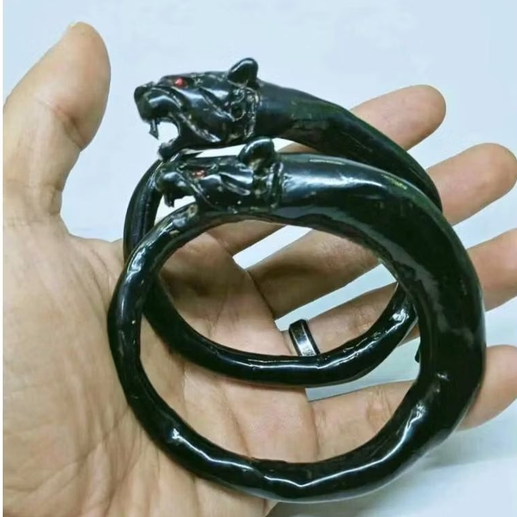 GELANG AKAR BAHAR HITAM UKIR MACAN ASLI