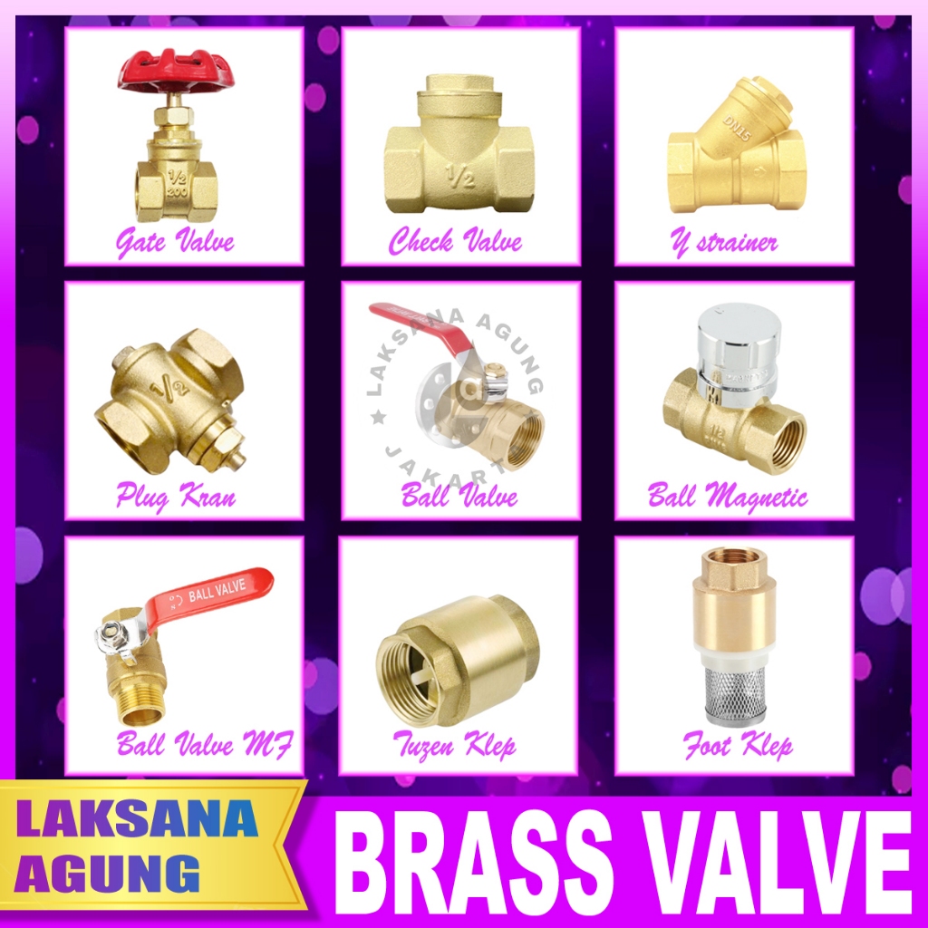 [1/2"] Gate Valve, Ball Valve, Check Valve, Y Strainer, Tuzen klep, Plug Kran, Foot Klep, Ball Valve