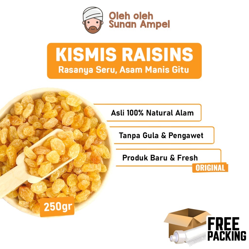 

Kismis Premium Asam Manis 250gr Kismis Arab Kismis Raisin Kuning Emas Enak Fresh Camilan Sehat
