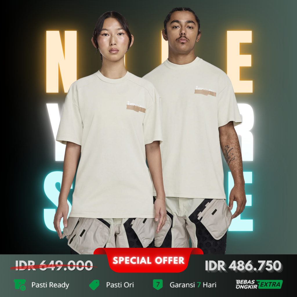 Kaos Nike Original Pria Sportswear NIKE ISPA T-Shirt - Light Bone