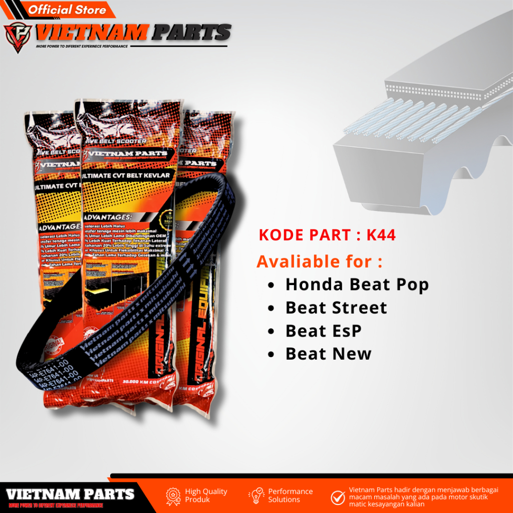 V-BELT HONDA BEAT K44 BEAT ESP LAMA BEAT POP BEAT STREET BEAT NEW V BELT VBELT BEAT ESP K44 PANBELT 