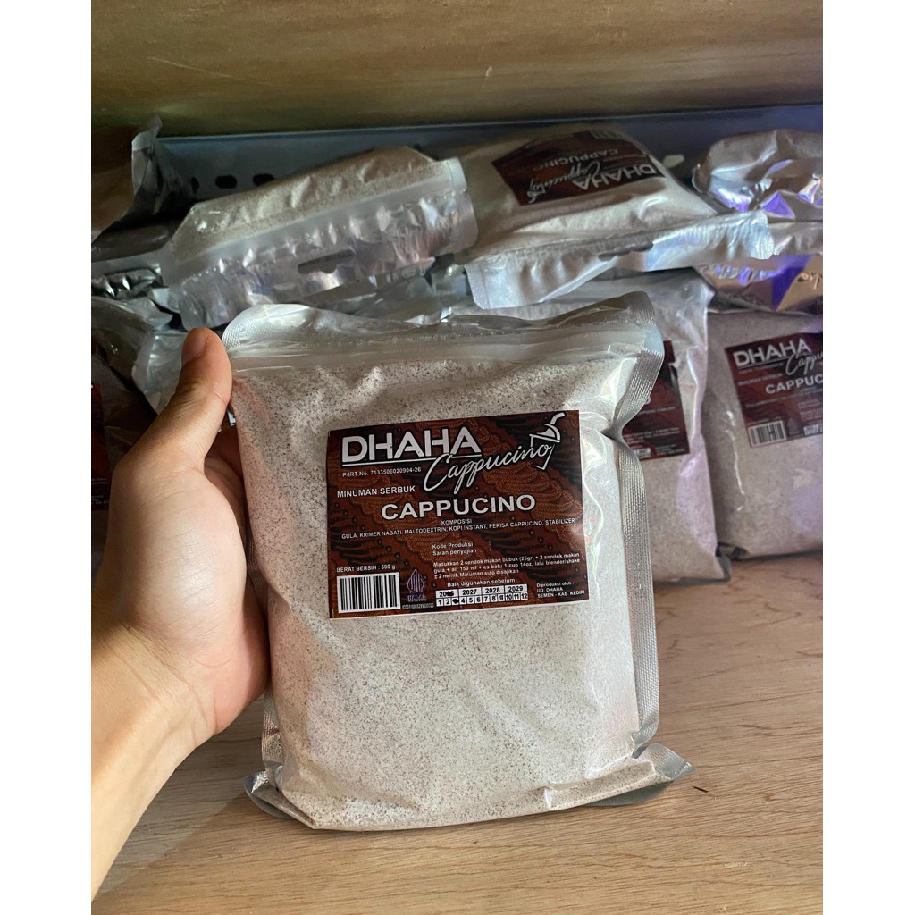 

Bubuk minuman merek Dhaha rasa cappucino