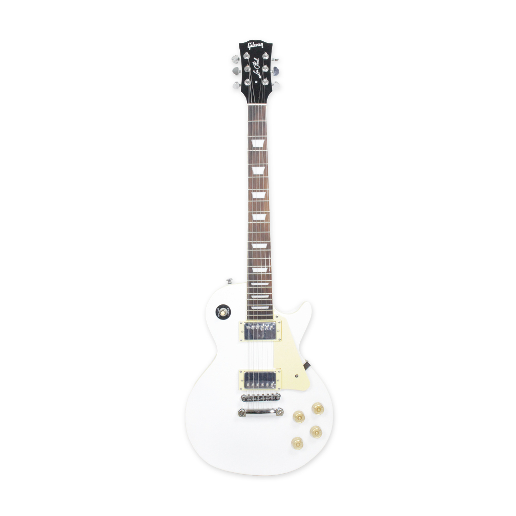 Gitar Elektrik Merk Gibson Les Paul Warna White / Putih Listrik LesPaul Bonus Tas dan Kabel Jack Mur