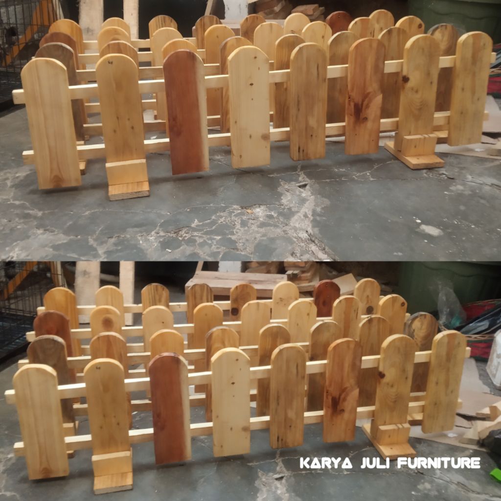 Pagar Teras Depan Rumah Kayu Minimalis Dekorasi Taman 100 x 25 Cm