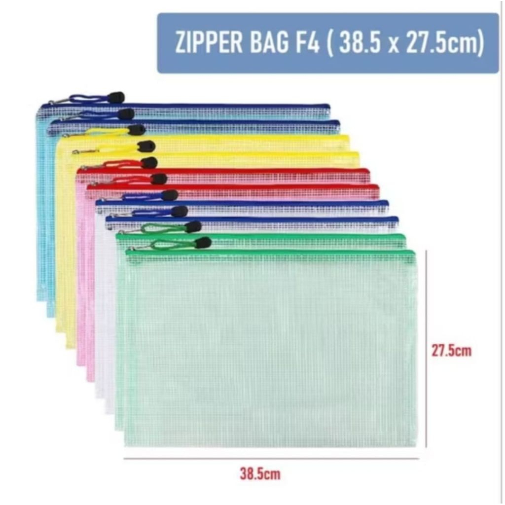 

(1 PCS ) zipper Bag/tempat pensil/zipper map F4/zipper map/tas jaring resleting/pouch