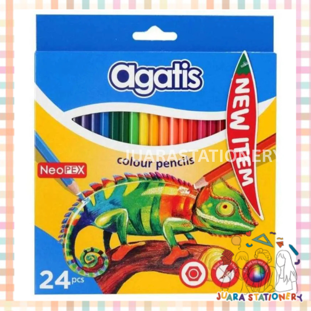 

(1420) JUARASTATIONERY Pensil Warna Agatis 24 Warna / Colour Pencils Agatis 24pcs Pensil Gambar