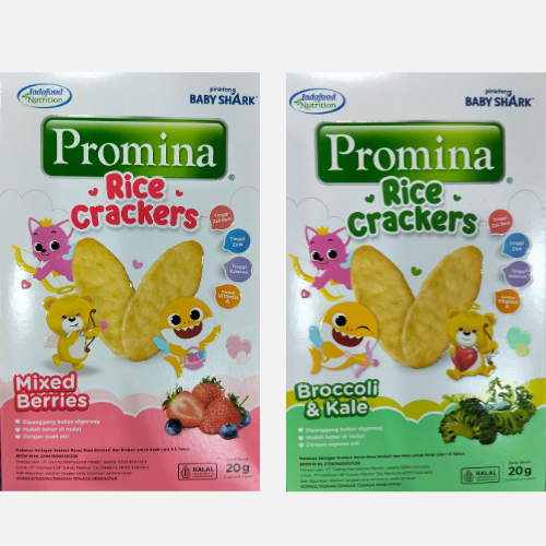[COD] PROMINA RICE CRACKERS [Broccoli & Kale - Mixed Berries] / Snack Bayi / Snack Balita / Jajanan 