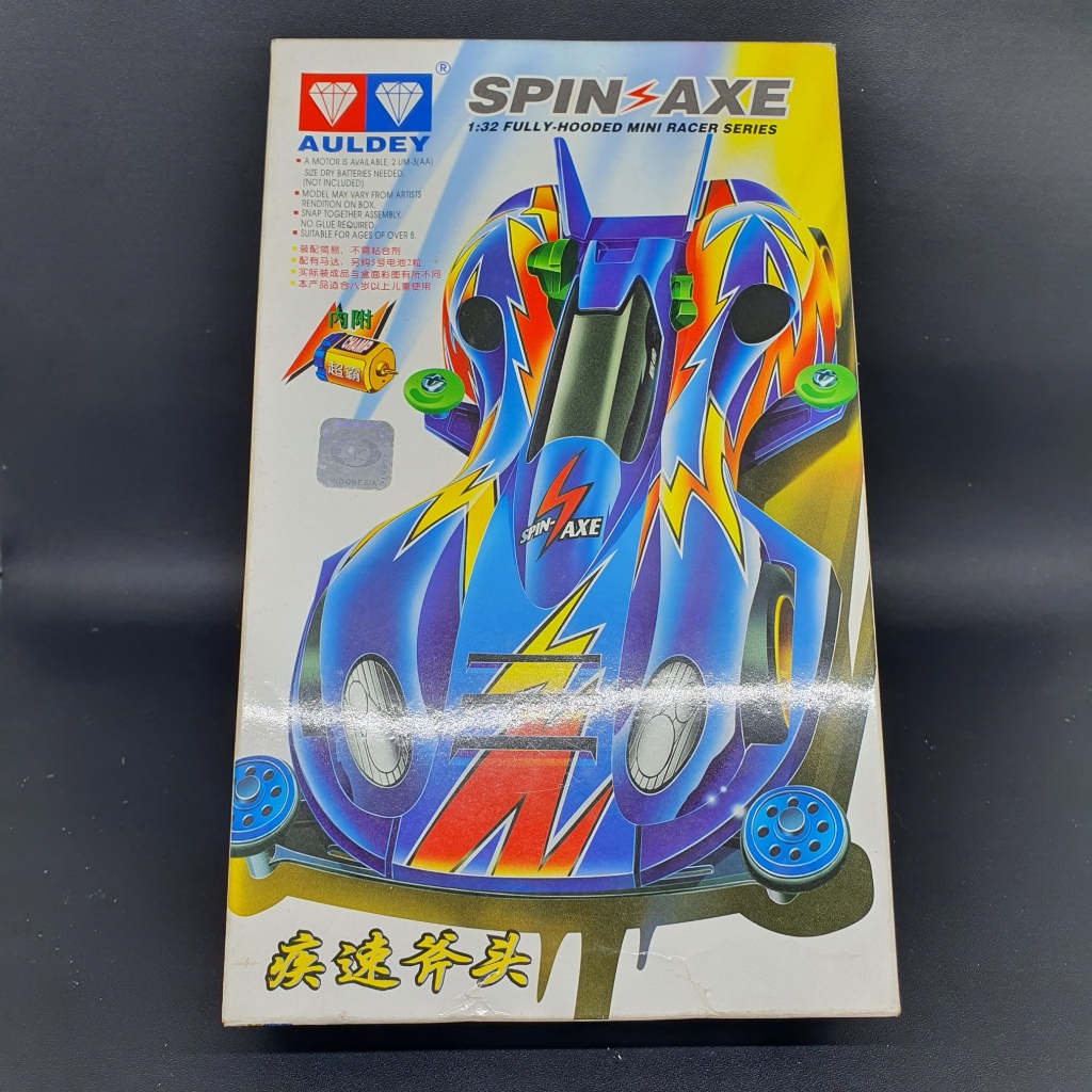 Mini 4WD Auldey Spin Axe Jadul Bekas Pajang Sudah Dirakit Super 1 Chassis Lets and Go Anime 90an