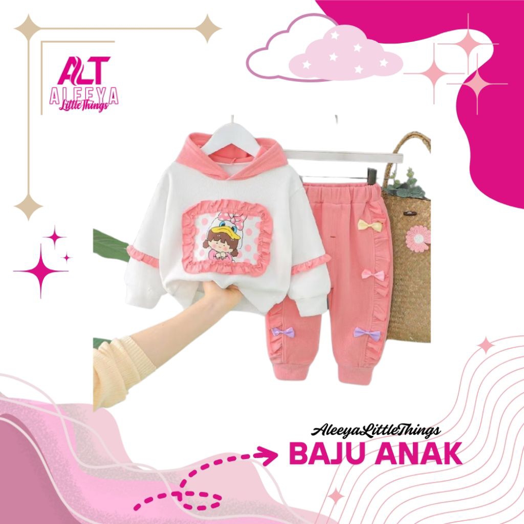 SWEATER BAYI PEREMPUAN/SETELAN HOODIE BAYI/SETELAN SWEATER ANAK PEREMPUAN