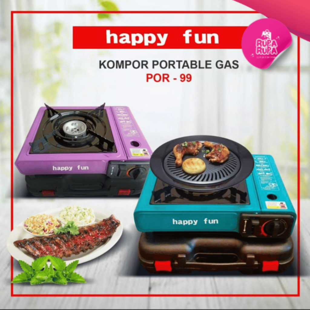 KOMPOR GAS PORTABLE HAPPY FUN / KOMPOR PORTABLE LUNALIFE / KOMPOR PIKNIK GAS PORTABLE