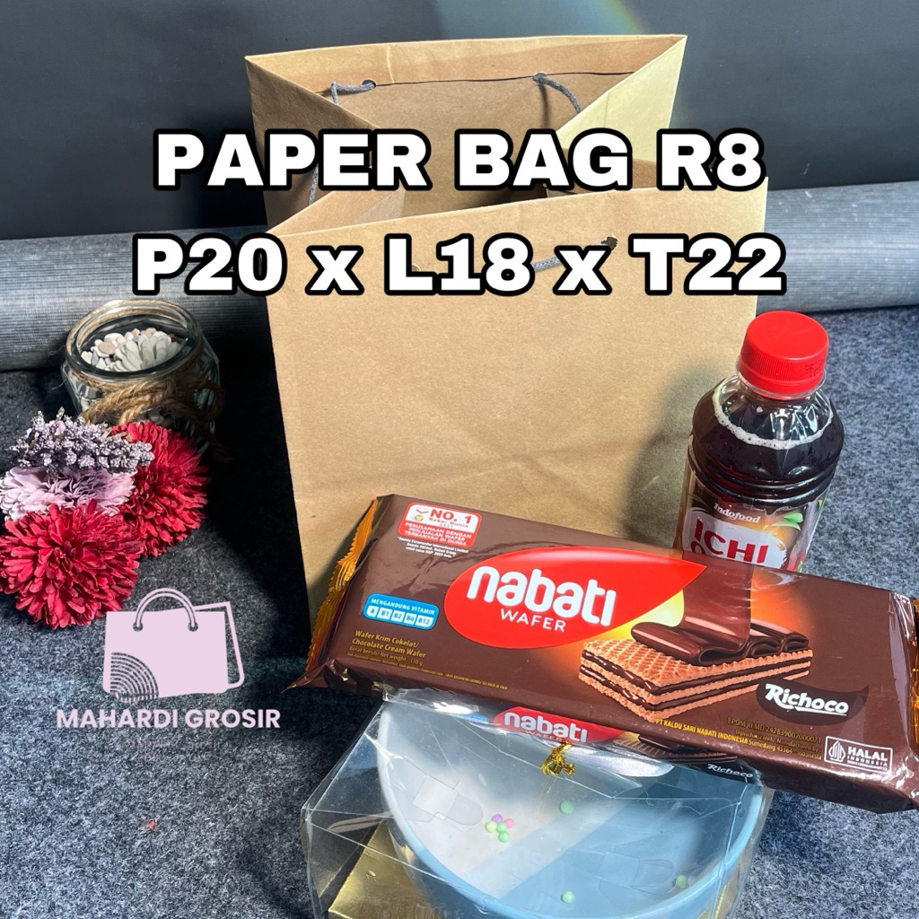 

tas kertas R8 20x18x22cm /paper bag/tas souvenir pernikahan/ tas asul asul murah