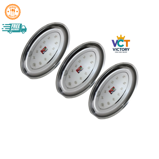 Baki Stainless/Baki Oval /Piring Saji Oval Stainless Steel/Piring Sayur/Nampan Oval