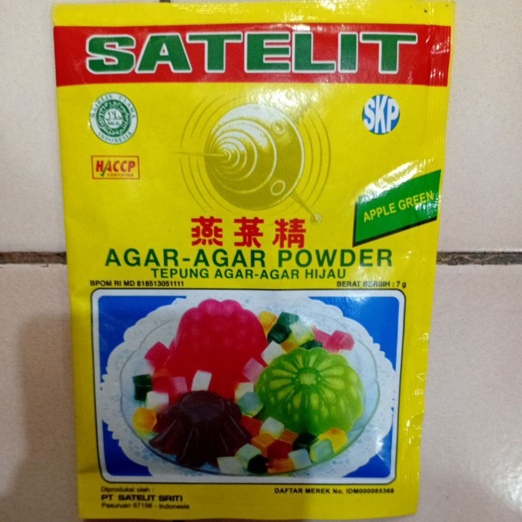 

Satelit Sriti Kemasan Sachet Tepung Agar-Agar Hijau 7gr