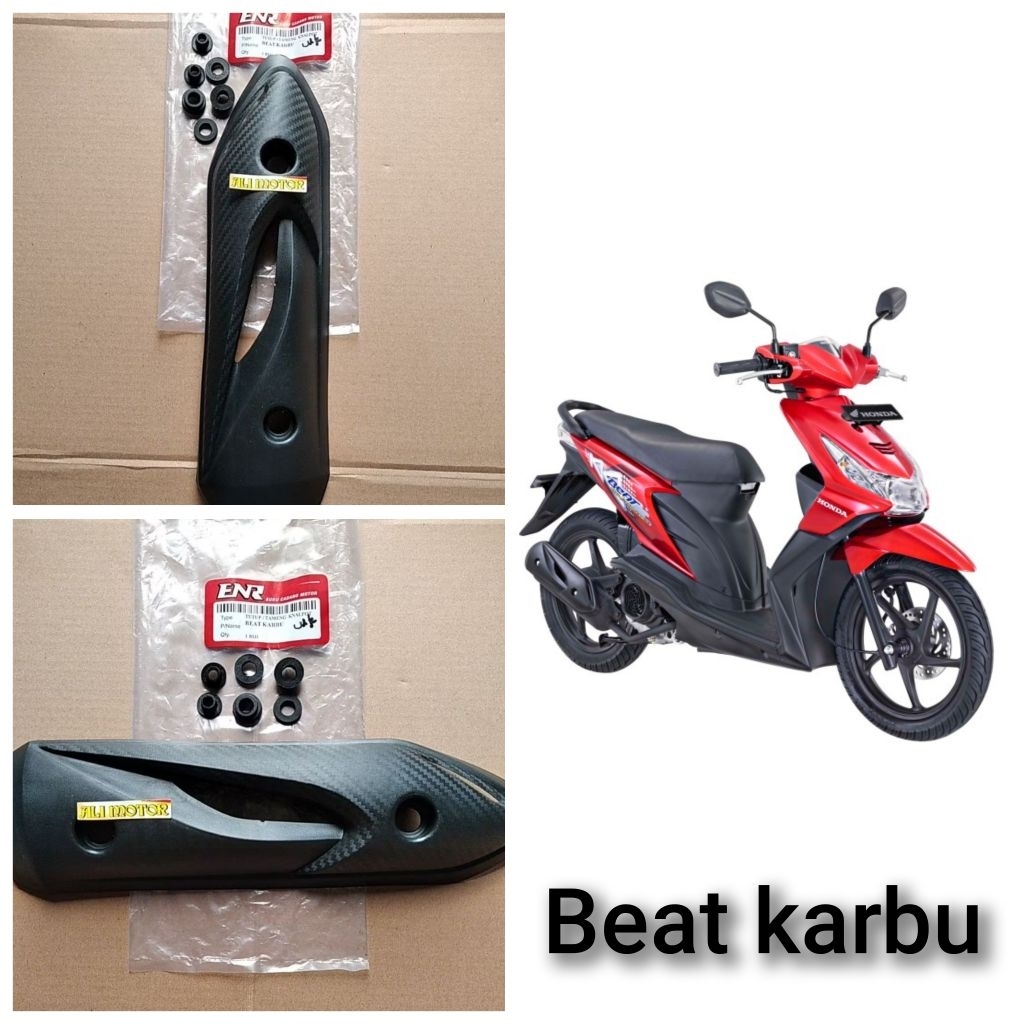 Pelindung knalpot cover tutup knalpot beat karbu sudah ada seal + bus besi tinggal pasang ori ENR