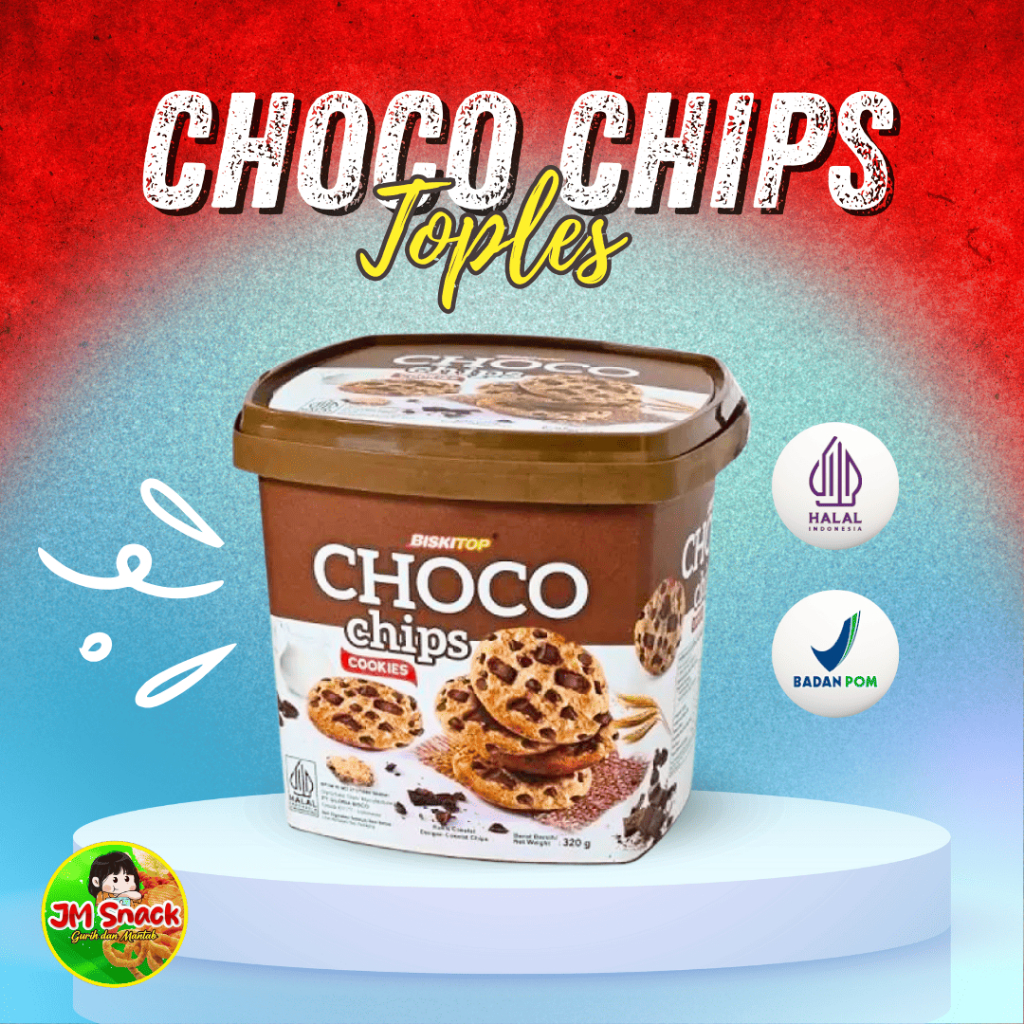 

Biskitop Choco Chips Cookies 320gr Cemilan Manis Biskuit Coklat Toples by JM Snack