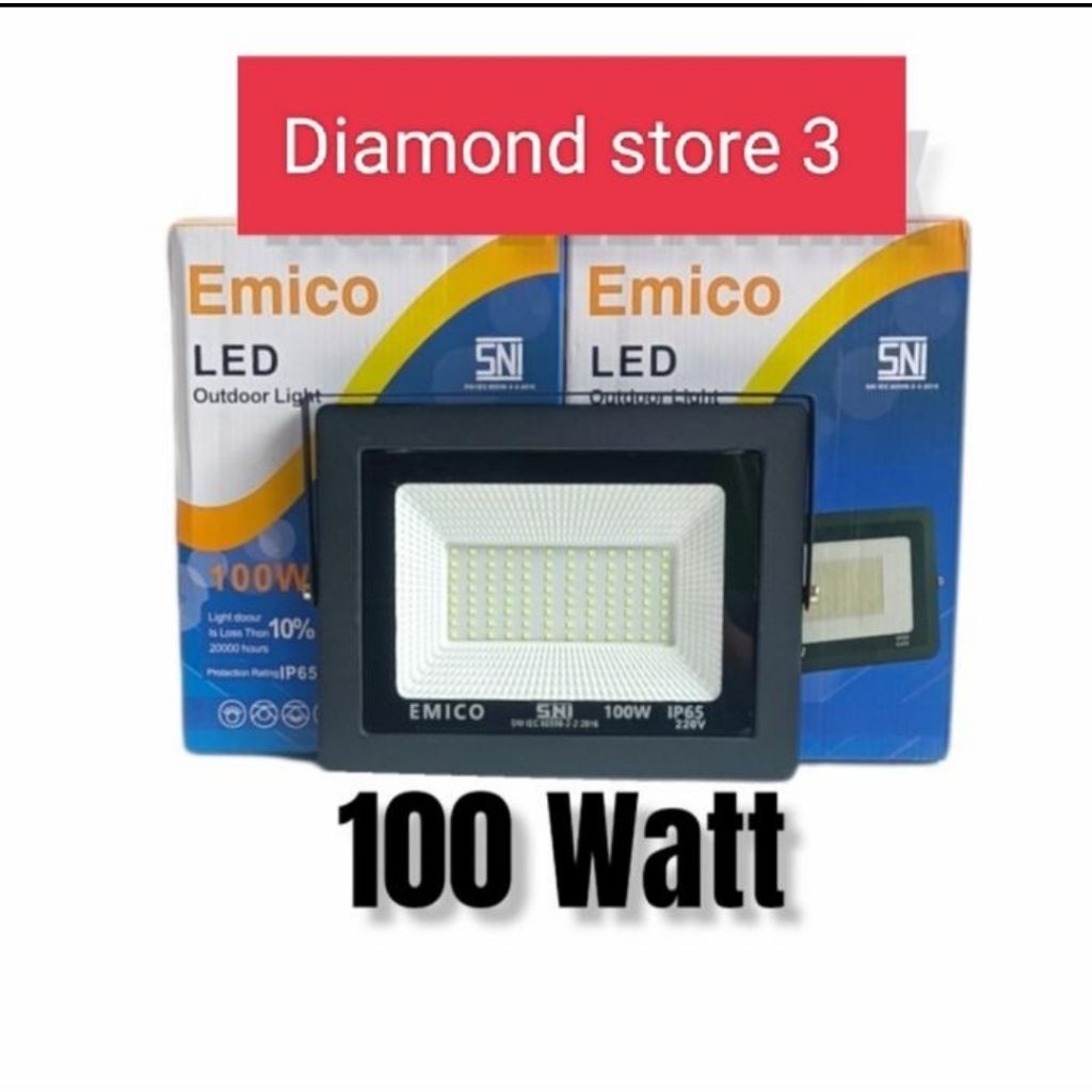 EMICO Lampu Sorot LED 100 watt / Lampu Tembak 100w