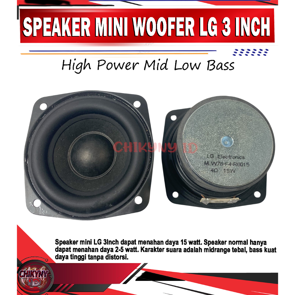 SPEAKER MINI WOOFER LG 3 INCH HIGH POWER MID LOW BASS