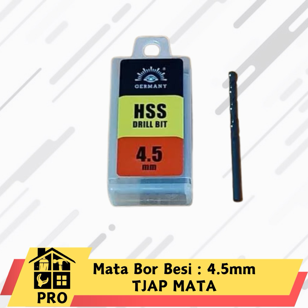 Mata Bor Besi 4.5 MM 4,5mm HSS Drill Bit TJAP MATA Ori 4,5 mm Nachi