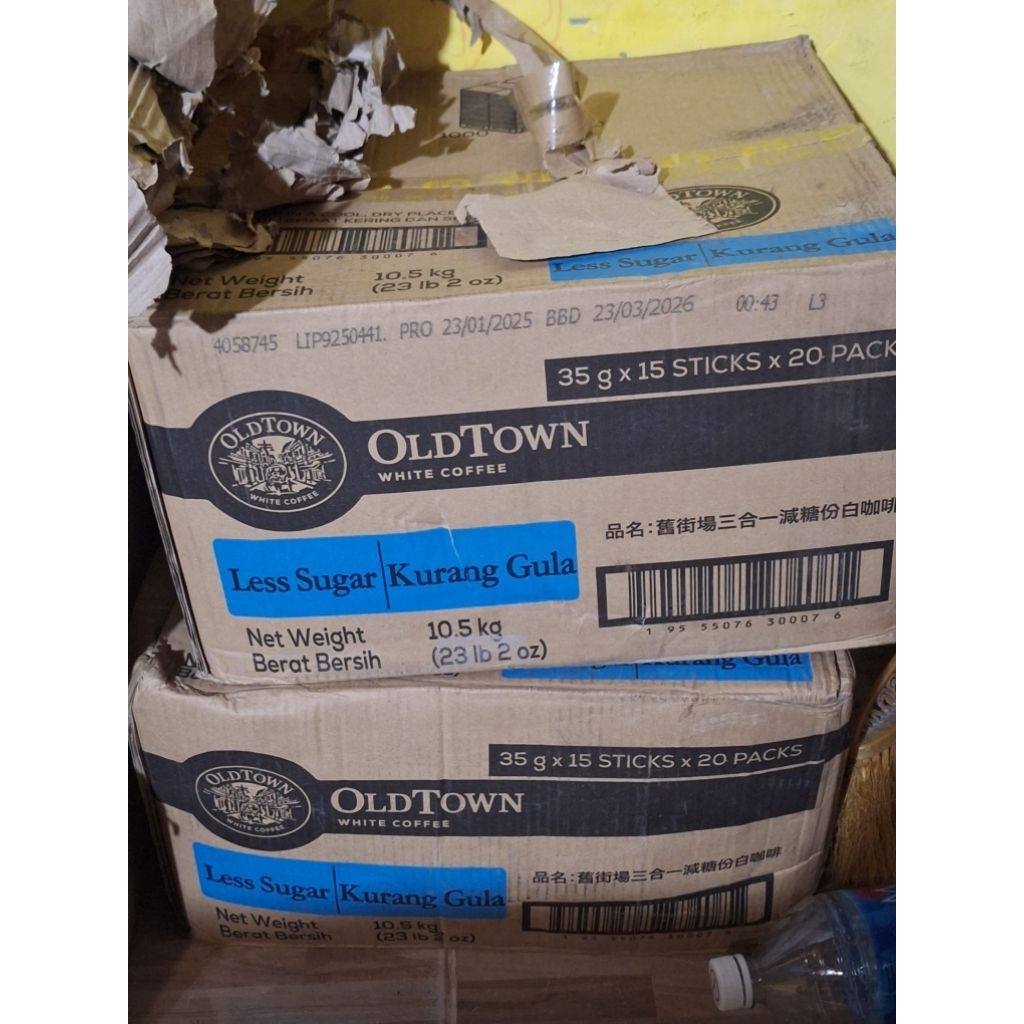 

Oldtown white coffee less sugar per dus