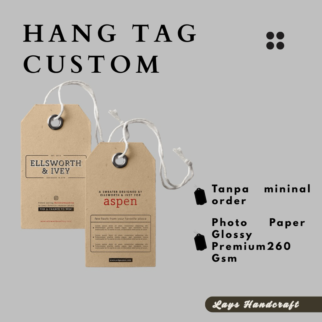 

Hangtag Custom 1 Sisi / 2 Sisi