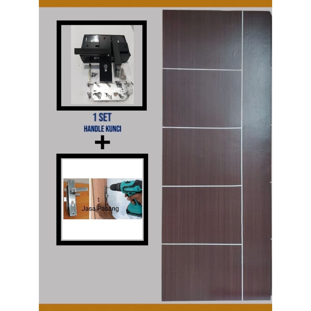 set pintu rumah dan handle, pintu triplek, pintu minimalis
