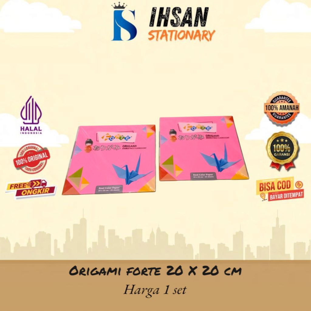 

Kertas Origami Forte 20X20 (1 Pcs) isi 25 lembar